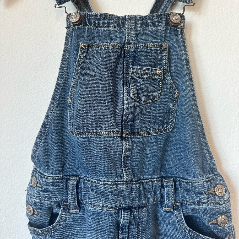 Jordache Distressed Denim Overalls Size L/G 10-12 - Picture 2 of 11